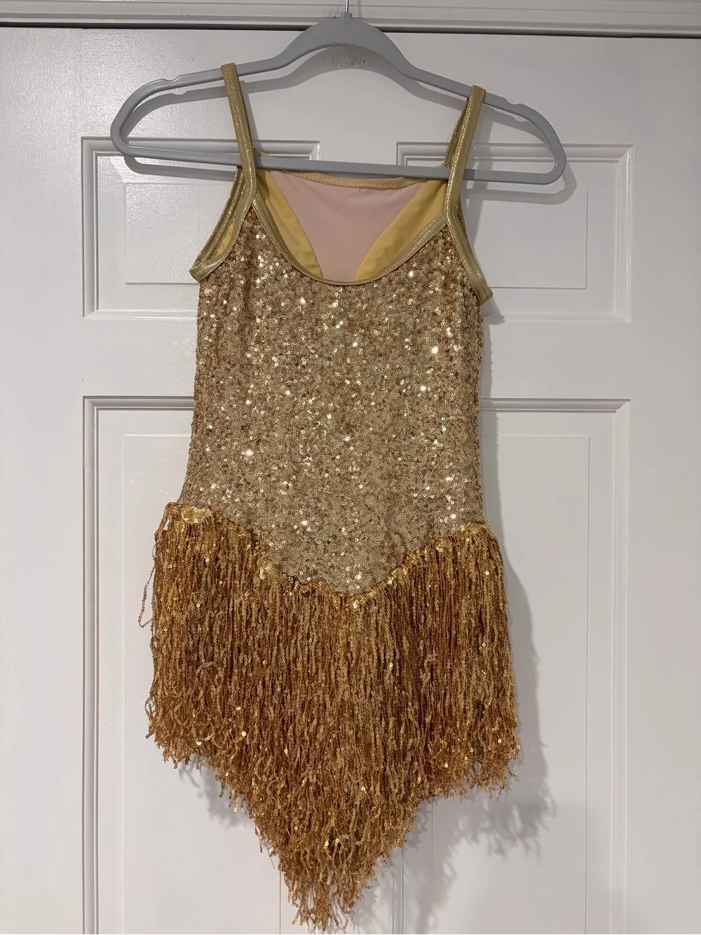 Weissman Little Swing Gold Sequin Fringe Jazz Dance Costume Adult Small (SA)